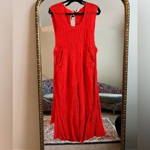 Anthropologie Orange Jumpsuit